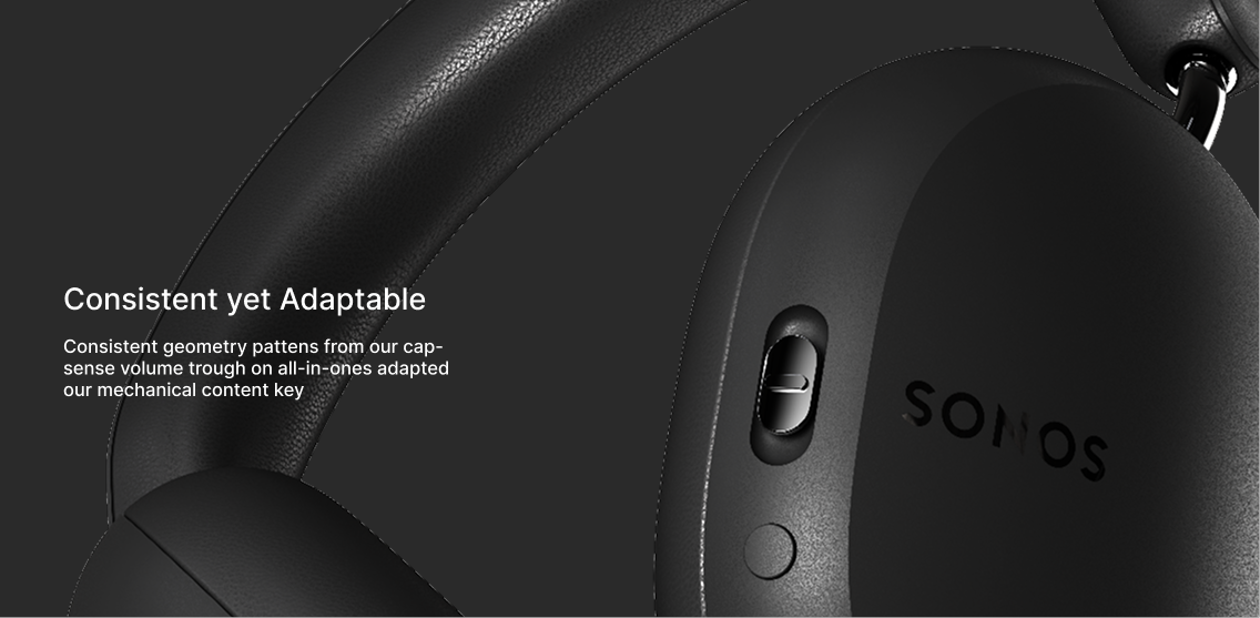 Sonos Ace headphones demonstrating a consistent yet adaptable hardware control pattern